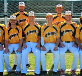 The Moose Jaw Miller Express sent six players to the WCBL All-Star game on Saturday, namely Jesse Scholtz, Zach Campbell, Kellan Voggesser, Nate Mensik, Tim Carlson and Bryan Reyes, pictured here with head coach Eric Marriott (back left) and assistant coach Michael Gonzalez. Tamar Pisio
