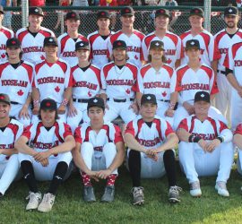 The Miller Express gather for a team photo prior to their commanding win over the Weyburn Beavers on Canada Day. Tamara Pisio