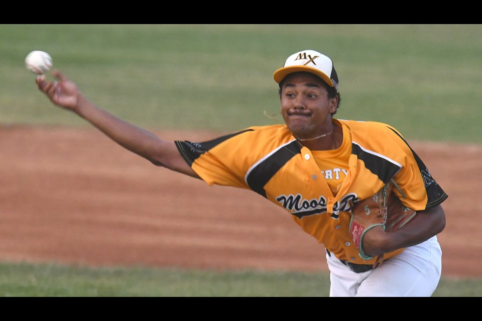 Julian Gonzalez pitches for the Miller Express in Game 1 Randy Palmer