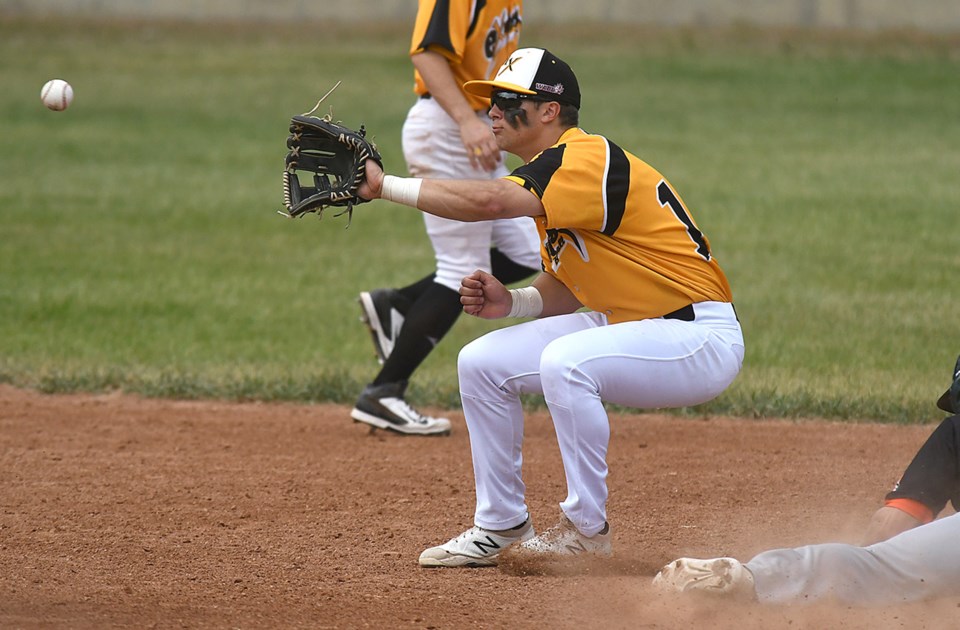 Dawson Tweet played all nine positions for the Miller Express against the Weyburn Beavers on Thursday night. Randy Palmer